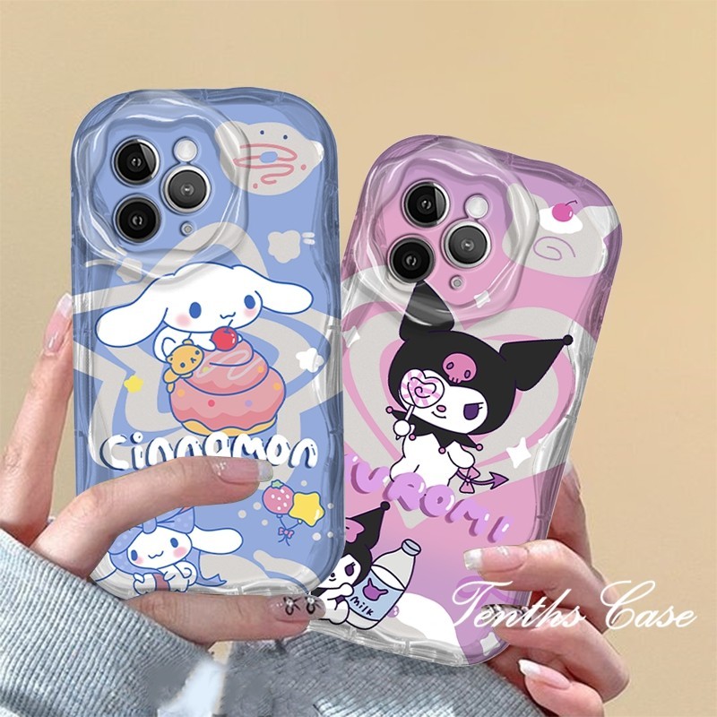 สําหรับoppo A79 A38 A18 A17K A57 A58 A78 A77s A76 A96 A16s A15s A54 A95 A94 A93 A53 A33 A32 A5 A9 2020 A3sฝาครอบการ์ตูนขอบกันกระแทกKuromiเคสโทรศัพท์