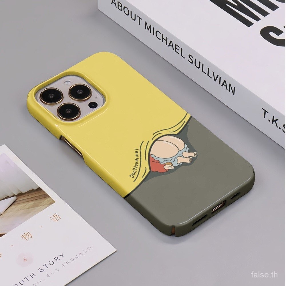 Shin-chan ก้นรูปแบบป้องกันกรณีเหมาะสําหรับ iPhone 11 13ProMax 12Pro 13Pro XSMax 14Pro 14ProMax 15 12ProMax 8Plus Matte เคสโทรศัพท์ 14Plus ซิลิโคนกันกระแทก Hard Case 14 12 Anti-drop 13 XU01