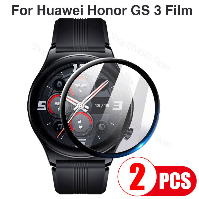 Honor Watch4 GS4 GS3 WatchGS3 WatchGS4 Full Cover HD Black Edge ฟิล์มกระจกนิรภัยสําหรับ Honor Watch GS 4 3 3i Pro ES Magic Watch 2 46 มม.ป้องกันการระเบิดสมาร์ทนาฬิกาป้องกันหน้าจอ