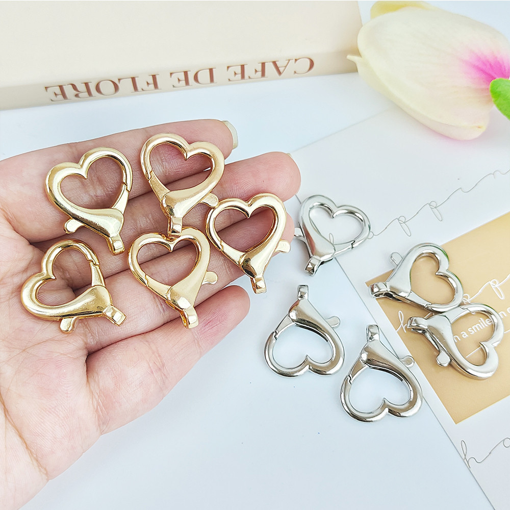 5 ชิ้น/เซ็ต Creative Heart Shape พวงกุญแจ Love Lobster Clasp Buckle Keyrings DIY อุปกรณ์เสริม Handmade อุปกรณ์