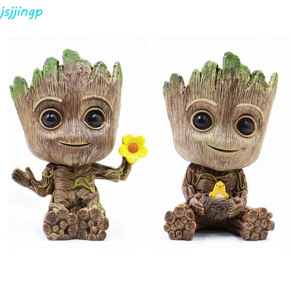 Jsjjingp Groot Action Figure นั่งของเล่นเด็ก Mini Groot รูปของเล่น Avengers Marvel ตุ๊กตา