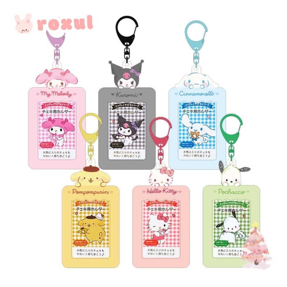 Roxul ที่ใส่บัตรน่ารัก, ที่ใส่ภาพการ์ตูน Cinnamoroll Kuromi, กล่องใส่บัตร Pochacco My Melody Kawaii กระเป๋าการ์ด