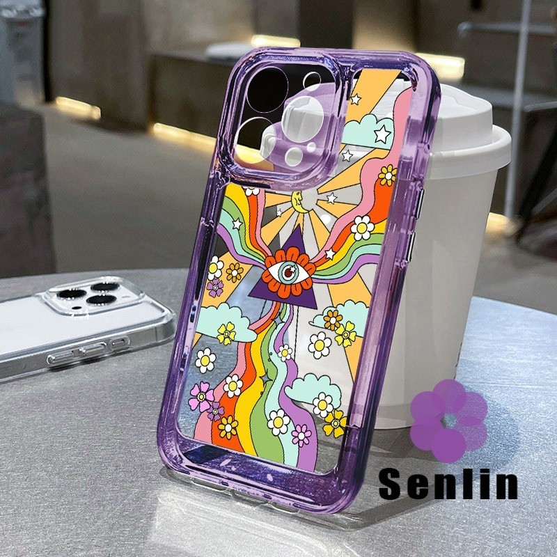 Rainbow แฟชั่น Creative anti crack สําหรับ OPPO A5i Pro C65 A3S A9 2020 A5 A16 A31 A8 A52 A72 A92 A5