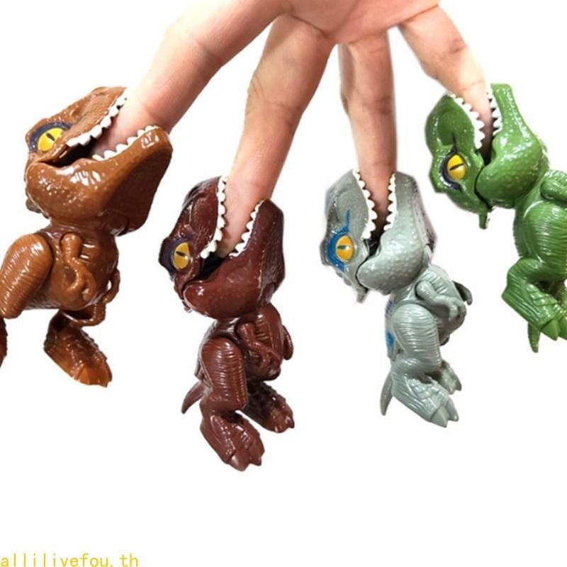 Live นิ้วไดโนเสาร์ของเล่นสําหรับเด็ก Snap บนจี้ Jurassic ไดโนเสาร์หุ่นของเล่น Party Supplies ข้อต่อ Figurine การศึกษา