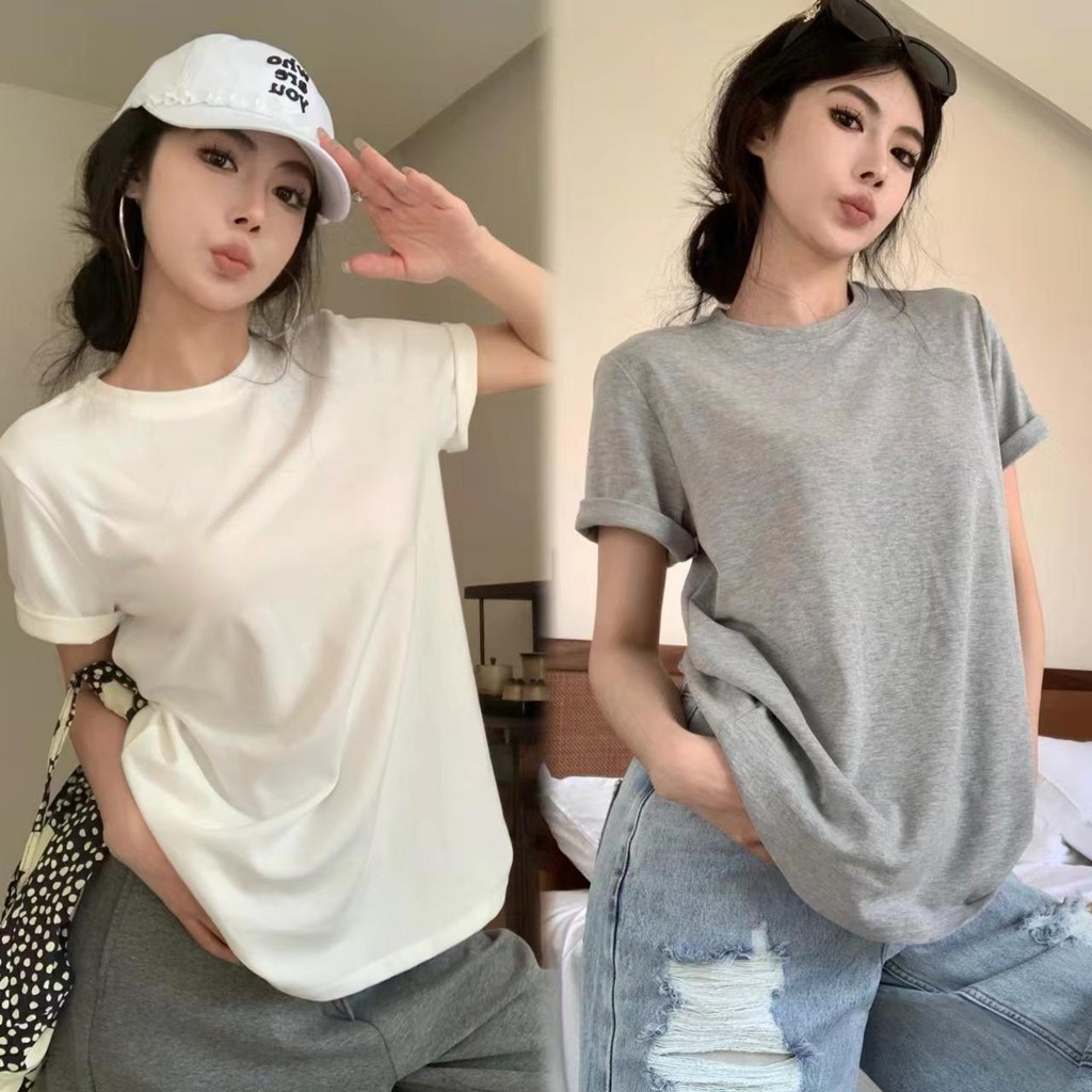 Hotgirl พร้อมส่ง เสื้อยืด oversize เสื้อแฟชั่น แขนสั้นสวยๆผู้หญิง สไตล์เกาหลี โอเวอร์ไซส์ หลวมลำลอง