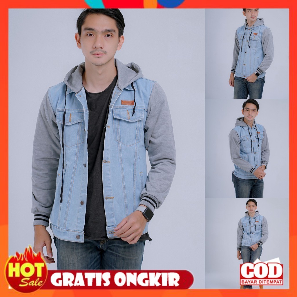 [ต้นฉบับพรีเมี่ยม] JD- MENS HOODIE JEANS JACKET / REGLAN JEANS JACKET / JBOY JEANS JACKET / PREMIUM 