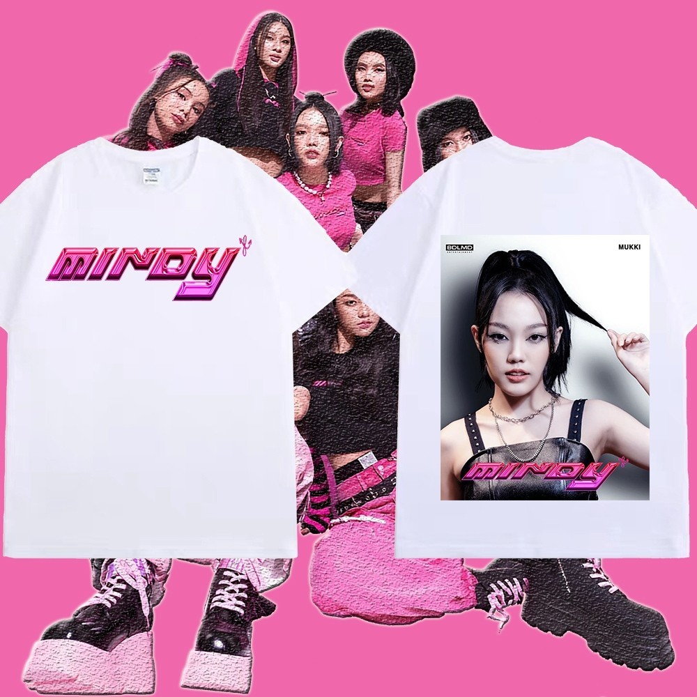 เสื้อวง Mindy Casual เสื้อพิมพ์ลาย Girl Group Shirt Round Neck ผ้าบาง ระบายอากาศได้ S-5XL （H O เครื่