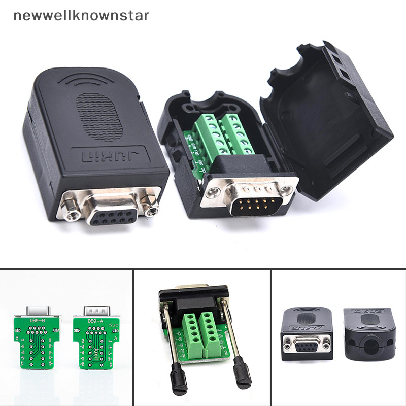 Newwellknownstar DB9 Connector RS232 ชายหญิง 9 Pin RS485 Breakout Terminals COM Connectors CCB