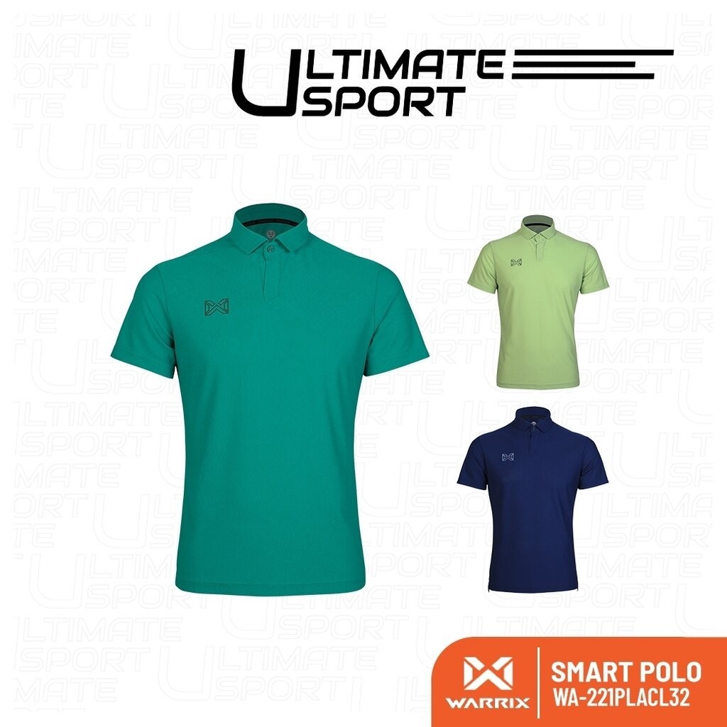 WARRIX รุ่น SMART POLO เสื้อโปโลวอริกซ์ วาริกซ์ สีล้วน (WA-221PLACL32) สีกรมท่า/เขียว/เขียว่อน