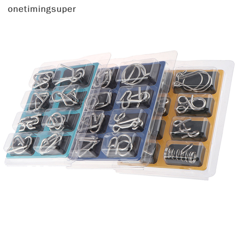 Onetimingsuper 8pcs/Set วัสดุโลหะปริศนาลวด IQ Mind สมอง Teaser ปริศนา Reliever ของเล ่ น OTP