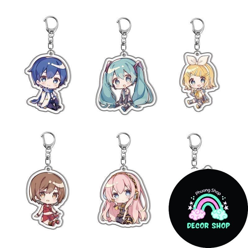 Hatsune Miku Murmur Miku พวงกุญแจสองด้านเครื่องประดับพวงกุญแจอะคริลิค