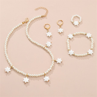 เครื่องประดับเด็กผู้หญิงชุดสร้อยคอมุกสร้อยข้อมือแหวนต่างหูเค…