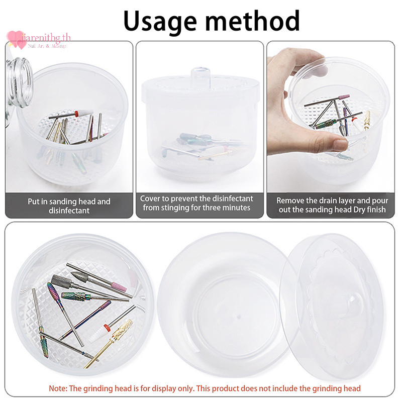 RENBG Nail Art เจาะ Bits บดฆ่าเชื้อกล่องฆ่าเชื้อเล็บเครื่องมือทําความสะอาดกล่องเล็บกรณีอุปกรณ์เสริม TH - รูปที่ 2