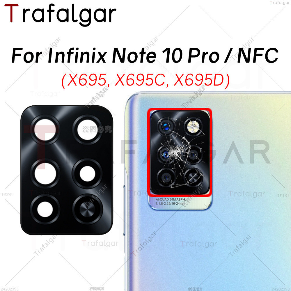 ฝาครอบเลนส์กล้องด้านหลังสําหรับ Infinix Note 10 Pro NFC X695 X695C X695D เปลี่ยนสติกเกอร์กาว