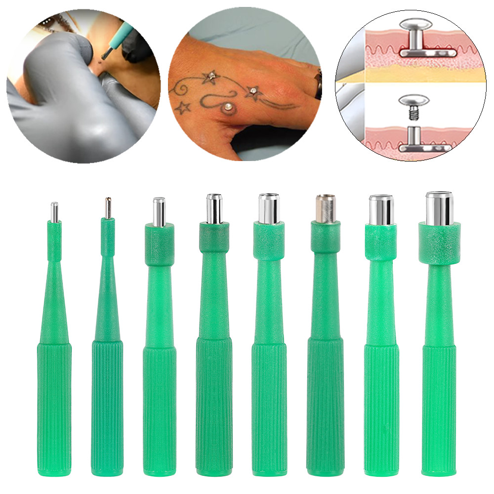 1 PC สแตนเลส Dermal Anchor เจาะเครื ่ องมือสีเขียวดําน ้ ําเจาะทิ ้ ง Microdermal เจาะเครื ่ องมือ