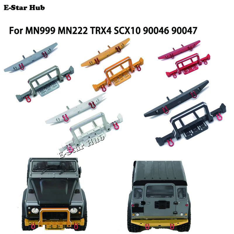 ด้านหน้าและด้านหลัง bull Bars กันชน Guards สําหรับ MN999 MN222 TRX4 SCX10 90046 90047 RC รถอะไหล่อัพ