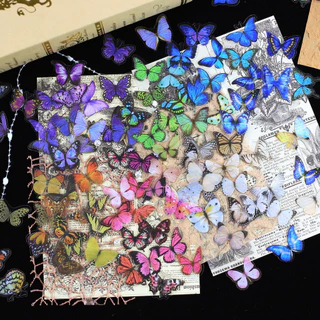 Journamm 40pcs สติกเกอร์ผีเสื้อน่ารักอุปกรณ์หัตถกรรม Collage Junk Journal Scrapbooking ความงามสติกเกอร์โรงเรียนเครื่องเขียน