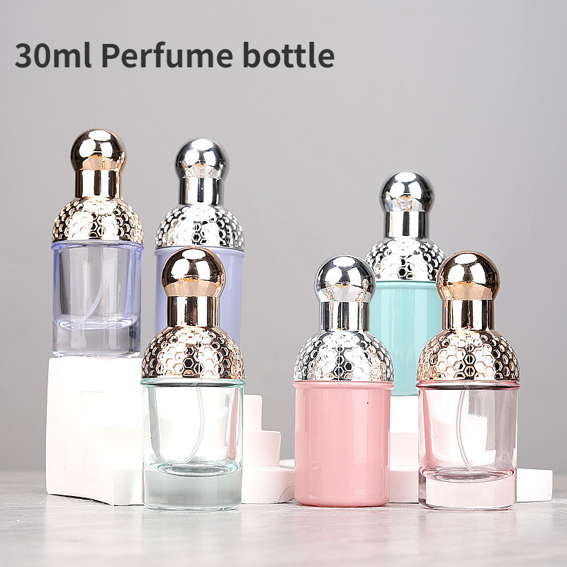 30ml ขวดน ้ ําหอมแบบพกพา High-end Candy สีแก ้ วสเปรย ์ ขวดเครื ่ องสําอางเปล ่ าสําหรับการเดินทาง
