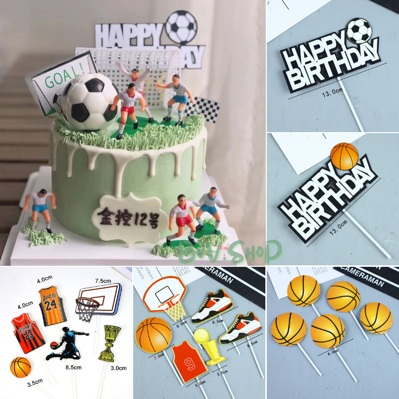 ป้ายปักเค้ก ป้ายตกแต่งเค้ก  กีฬาบาสเก็ตบอล ฟุตบอล 🇹🇭 🚚พร้อมส่งในไทย🚚 🇹🇭 - รูปที่ 2