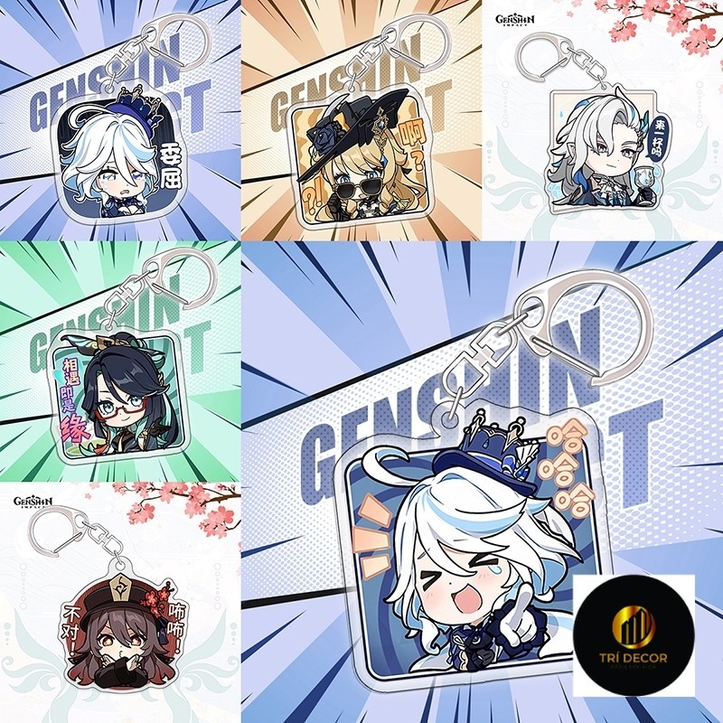 Genshin อะคริลิคพวงกุญแจ furina neuvillette จี้