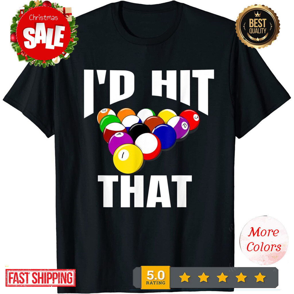 ตลก 8 Ball Mens Billisards Pool ID Hit ที่ออกแบบเสื้อยืด
