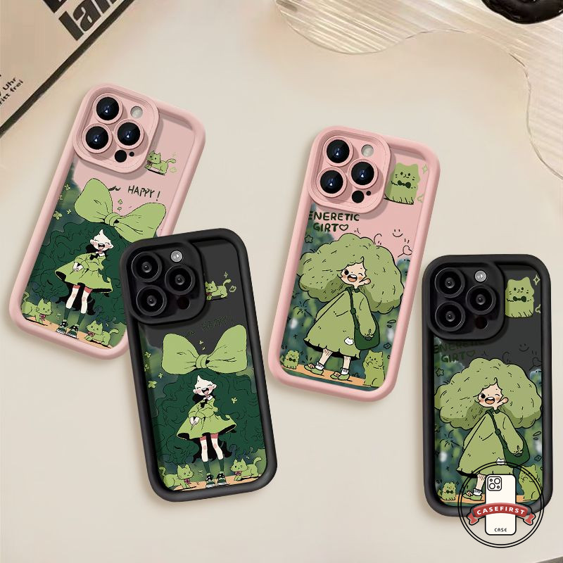 การ์ตูนหวานผมยาวสาวกรณีสำหรับ Oppo A18 A3s A58 A77 A38 A33 A35 A5 A57 A9 A5s A12 A78 A17 A7 A15 A16 A53 A17K A54