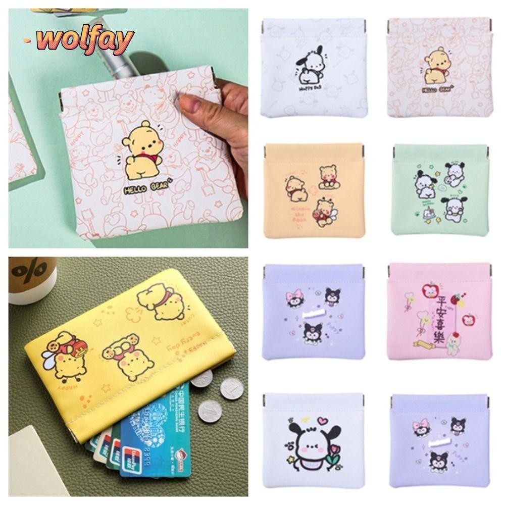 กระเป๋าสายเคเบิลข้อมูล WOLFAY, กระเป๋าแต่งหน้าลิปสติกการ์ตูน PU, อุปกรณ์การเดินทางหลากสีที่สร้างสรรค์กระเป๋าจัดระเบียบเครื่องสําอางอเนกประสงค์ผู้หญิง