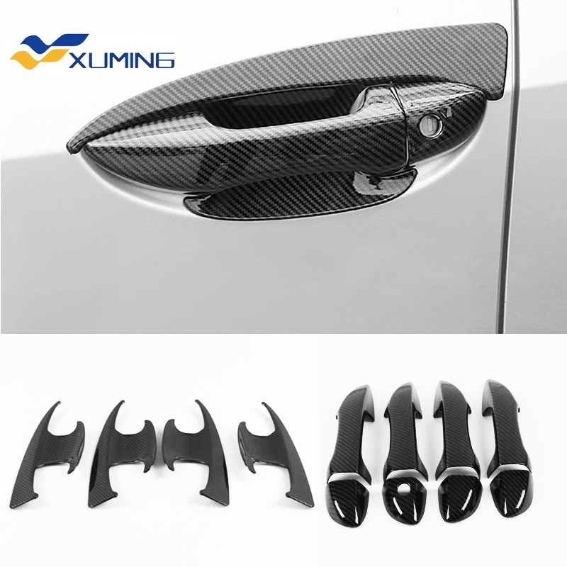 Xm-สําหรับ TOYOTA ALTIS 2014-2018 คาร ์ บอนไฟเบอร ์ รูปแบบรถมือจับประตูชาม trim,ALTIS มือจับประตูชามความงาม trim