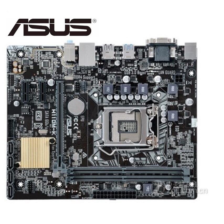 เมนบอร์ดคอมพิวเตอร์ Asus H110M-K เต็มรูปแบบ 1151 รองรับหน่วยความจํา DDR4