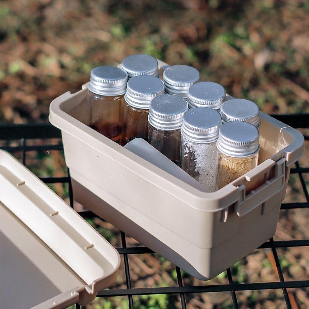 AEROFLOW ชุดเครื่องเทศแคมป์ปิ้ง, พลาสติก 6 ชิ้นขวดใส่เครื่องปรุงกล่องเก็บแคมป์ปิ้ง, ภาชนะเครื่องเทศกลางแจ้งความจุขนาดใหญ่กันน้ําทนทานอุปกรณ์บาร์บีคิวออแกไนเซอร์บาร์บ - รูปที่ 2