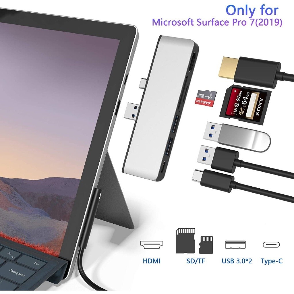 Usb C Docking Station สําหรับ Surface Pro 7 Surface Pro Dock 2019 2 USB 3.0 SD/TF Card Reader Conver