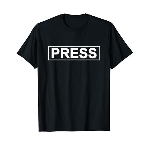 เสื้อยืดผ้าฝ้ายผู้ชาย PRESS NEWS REPORTER JOURNALIST MEDIA CREDENTIAL เสื้อยืด 4XL , 5XL , 6XL