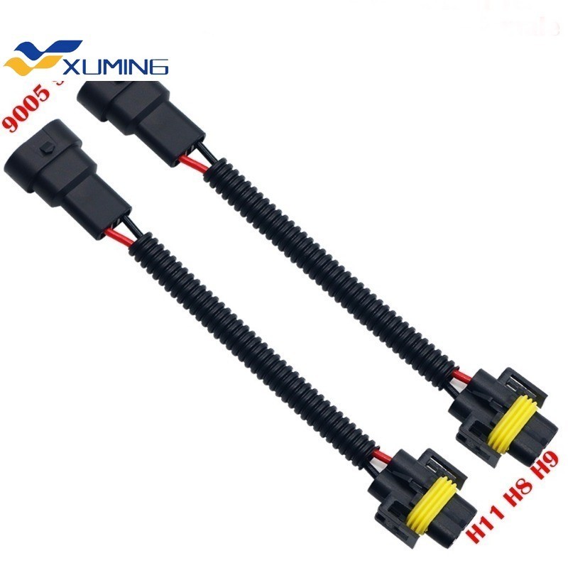Xm-9005 HB3 9006 HB4 ชาย H11 หญิง Conversion Connector สายไฟไฟหน้าหมอกปลั๊กสายคุณภาพดี Socket Connec