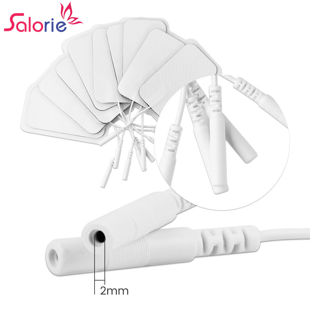Salorie 10 ชิ้นนํากลับมาใช้ใหม่ Pins Electrode Patch 4*4/5*5/5*9 ซม.TENSE Unit Body Massager เครื่อง