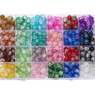 St. kunkka 20-50Pcs ลูกปัดแก้ว 10mm Crack Burst ลูกปัดดอกไม้ สําหรับDIYสร้อยข้อมือลูกปัดสร้อยคอทํา
