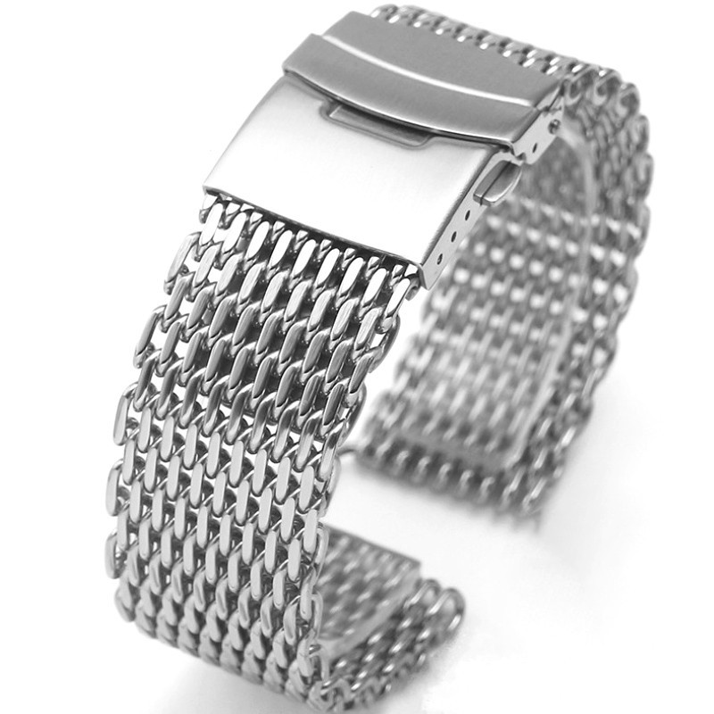 18มม.20มม.22มม.ตาข่ายสแตนเลสสายนาฬิกาสายนาฬิกาสมาร์ทนาฬิกาเปลี่ยนสร้อยข้อมือโลหะ