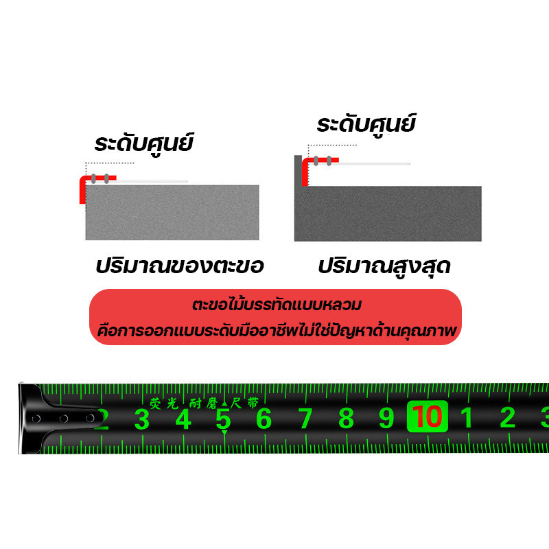 ตลับเมตรเรืองแสง 5M/10M ความแม่นยำสูง ป้องกันการกัดกร่อน ใช้ได้ทั้งงานไม้และงานช่างทุกรูปแบบ - รูปที่ 3