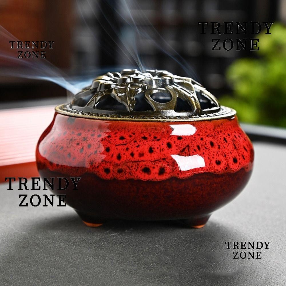 Trendyzone Censer Burner,เซรามิคเตาเผาเปลี่ยนกระถางธูป,Vintage Contrast สีเคลือบธูปที่นั่งของขวัญ