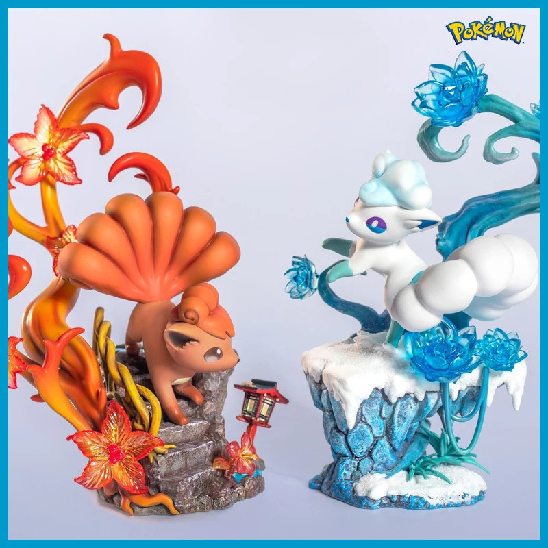 Alolan Vulpix Figure15 ซม.เดสก์ท็อปตกแต่งตกแต่งบ้านเครื่องประดับตาราง Vulpix Action Figure ของขวัญวันเกิดเครื่องประดับรถ Dashboard Pokemon Figures
