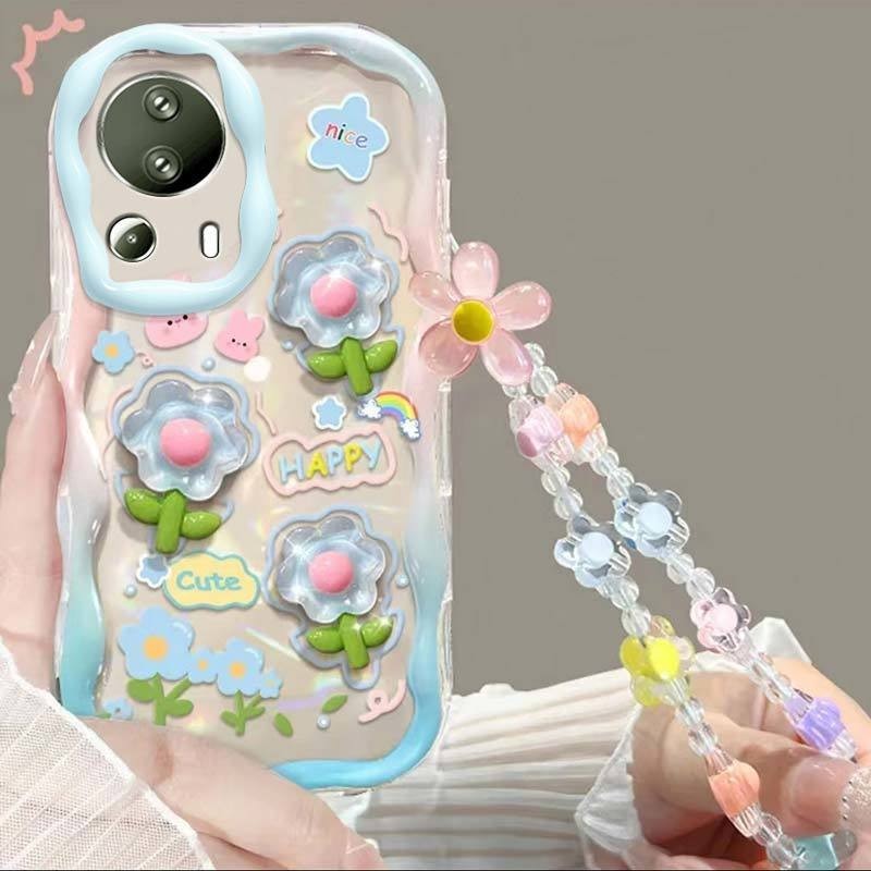 สําหรับ Xiaomi 9 10 10s 10i 11 11 pro 11 lite 11x 11x pro 12x 12s 12 lite 12s pro 13 pro 13 lite 14 pro 14t pro 4g 5g เคสโทรศัพท์สุภาพสตรีสไตล์กันกระแทก สร้อยข้อมือสายล้อมรอบอย่างเต็มที่ซิลิโคน