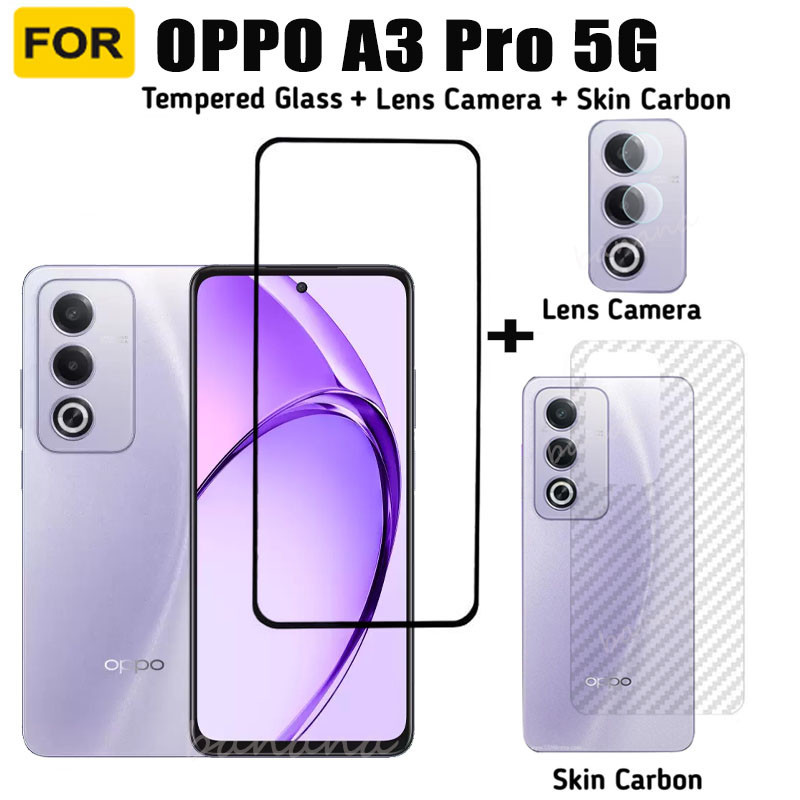สําหรับ OPPO A3 Pro กระจกนิรภัย OPPO A60 4G A79 5G A3 2024 เลนส์กล้องป้องกันหน้าจอและฟิล์มด้านหลัง