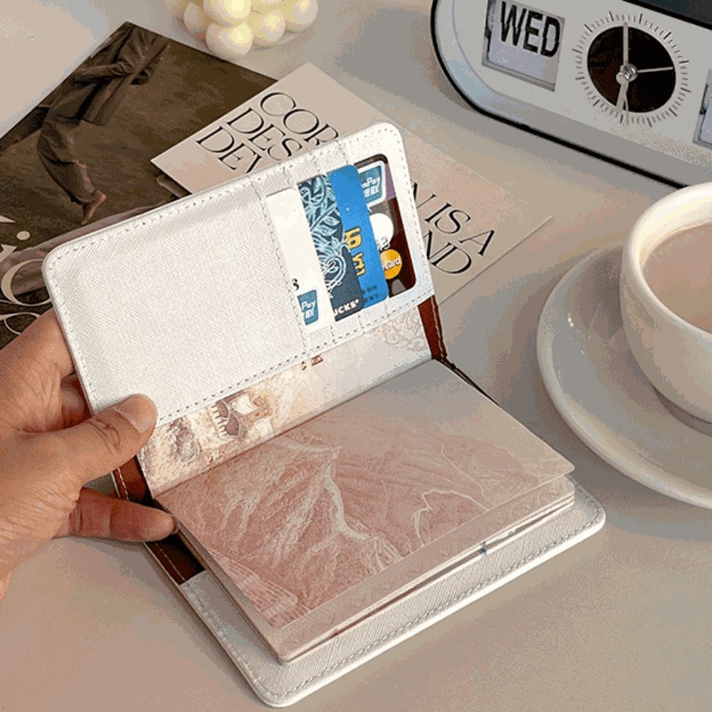 Lemontre Passport Holder, Hello Kitty PU Leather Passport Bag, Cartoon Portable Multi-function Credit Card Wallet