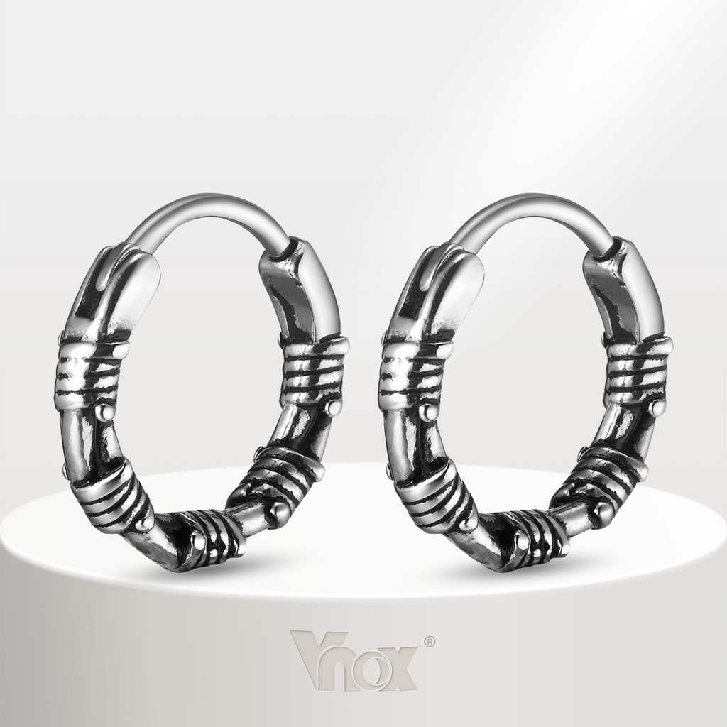 Vnox Goth Gothic Punk Rock Hoop ต่างหูเครื่องประดับของขวัญสําหรับผู้ชายและผู้หญิง