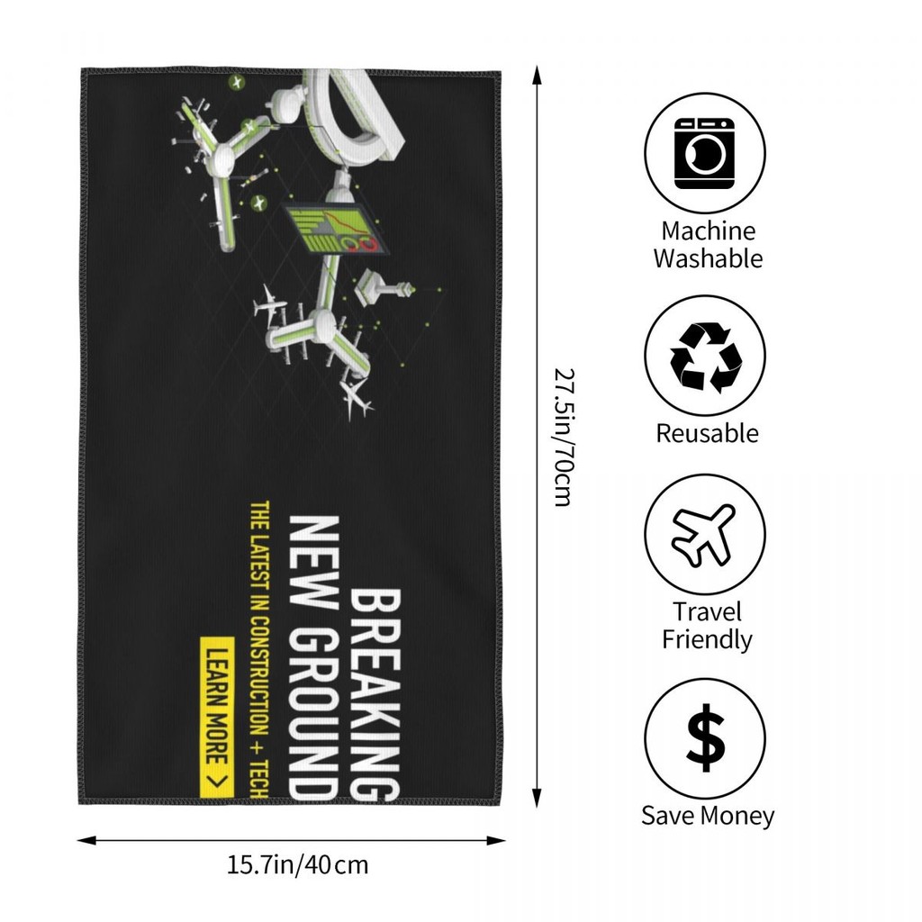 โลโก้ AECOM (2) ผ้าขนหนูเช็ดหน้าทรงสี่เหลี่ยมดูดซับ Array Superfine Fiber Towel วิ่งฟิตเนสโยคะผ้าขนห