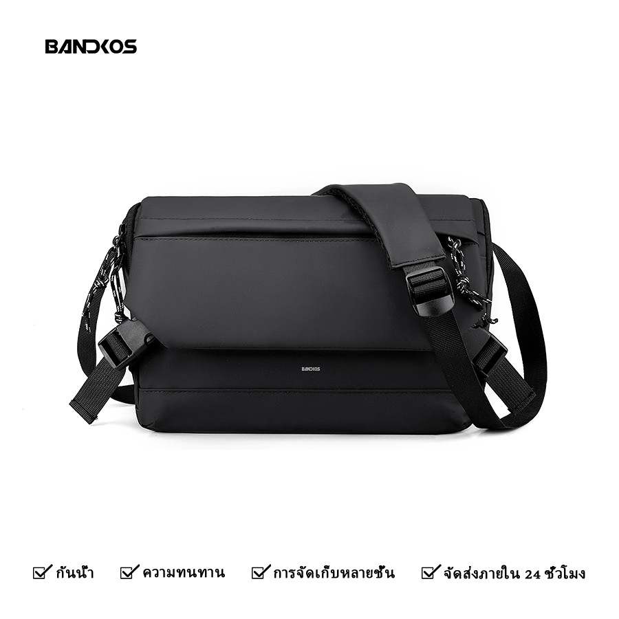 Bandkos กระเป๋าผู้ชายบุรุษไปรษณีย์กระเป๋าแนวโน้มกระเป๋าสะพายไหล่แนวทแยงไหล่เดี่ยวแนวทแยงแนวโน้มสะพายชายขี่