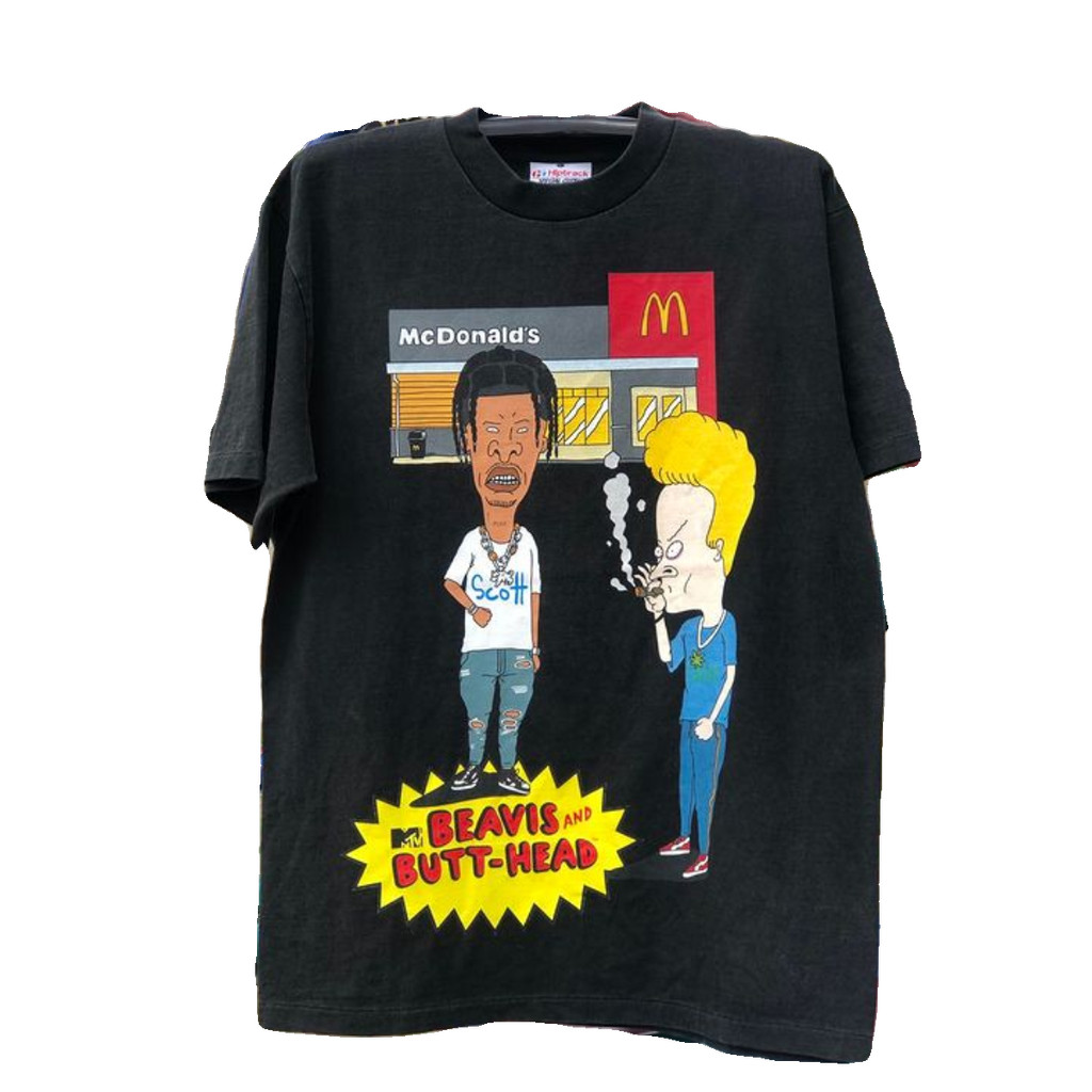 เสื้อยืดแขนสั้น Pure Cotton Punk Four and Big Head Egg Dark Black Non-Manstream Comics Ready Stock