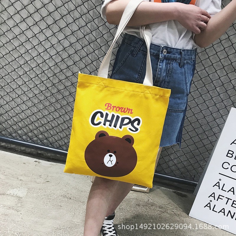 BLOSSOM WAREHOUSE TC01 Canvas Tote Burger Bear / Sling Bag