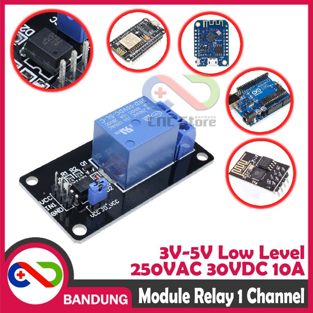 RELAY 1 CHANNEL RELAY 5V พร้อมการป้องกัน OPTOCOUPLER สําหรับ ARDUINO NODEMCU คุณภาพสูง