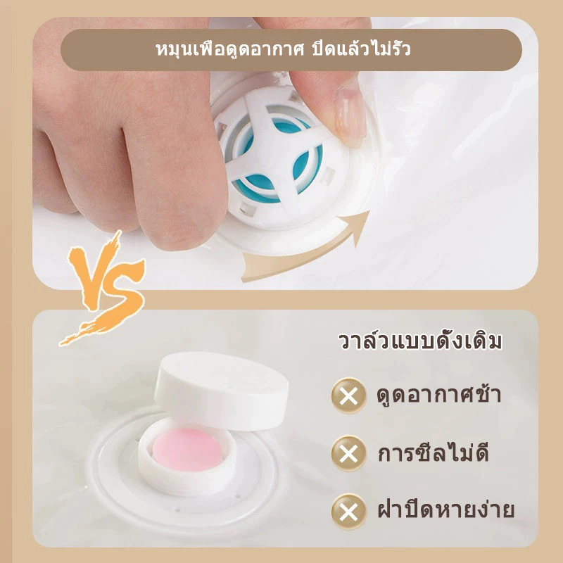 ถุงสูญญากาศ อุปกรณ์จัดเก็บเสื้อผ้า พร้อมเครื่องดูด ถุงเก็บผ้าสูญญากาศ ถุงสูญ ประหยัดพื้นที่จัดเก็บ สูญญากาศมีจุกวาวล์ ในกระเป๋าเดินทาง thumbnail 4