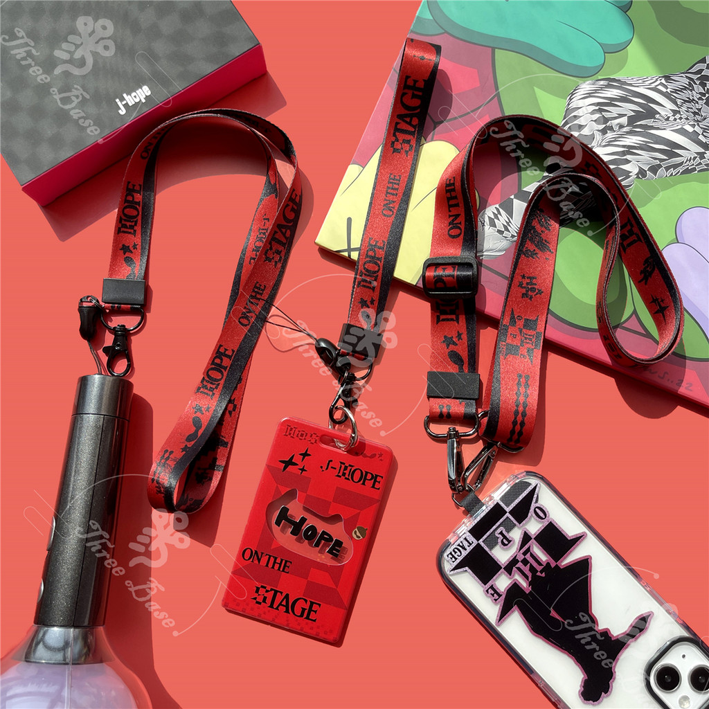 ผู้ถือบัตร KPOP Jhope บนเวที JIN HAPPY DNA BoyWithLuv JIMIN MUSE V FRIENDS LAYOVER RM RPWP HEAVEN TAKE2 Jungkook SUGA Agustd สายคล้องคอ Lanyard ทํางาน Identity Badge การ์ด